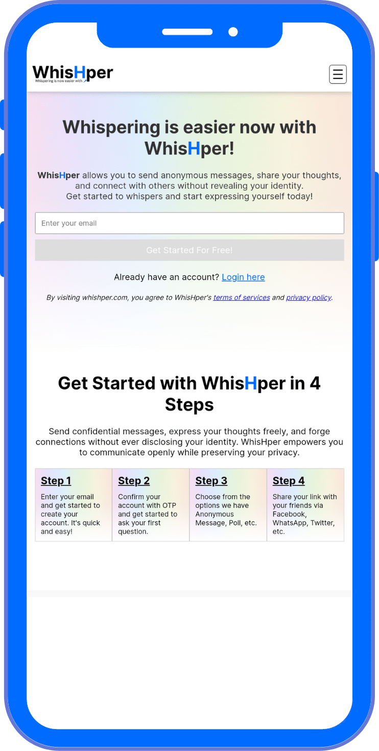 WhisHper Welcome